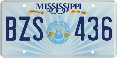 MS license plate BZS436