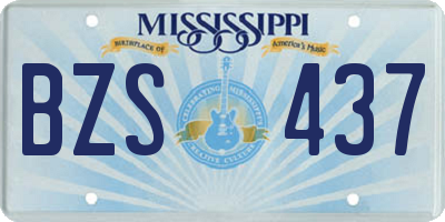 MS license plate BZS437