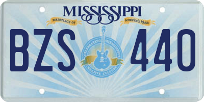 MS license plate BZS440