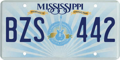 MS license plate BZS442
