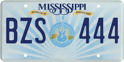 MS license plate BZS444