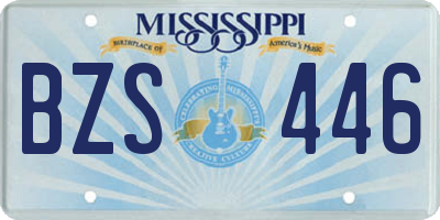 MS license plate BZS446
