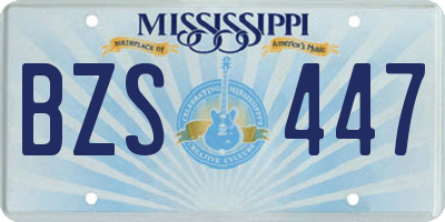 MS license plate BZS447