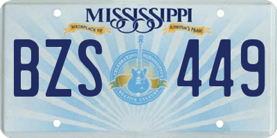 MS license plate BZS449