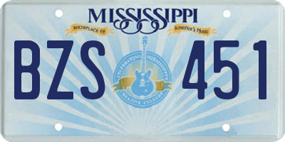 MS license plate BZS451