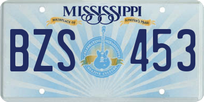 MS license plate BZS453