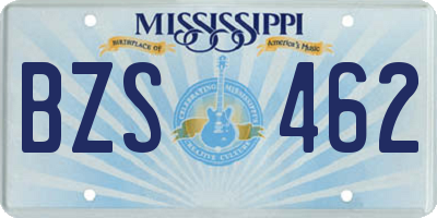 MS license plate BZS462