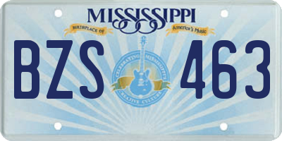 MS license plate BZS463