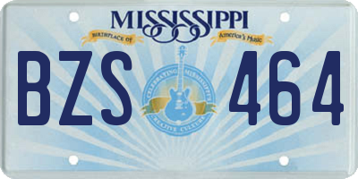 MS license plate BZS464