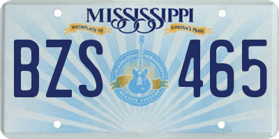 MS license plate BZS465