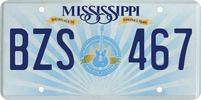 MS license plate BZS467