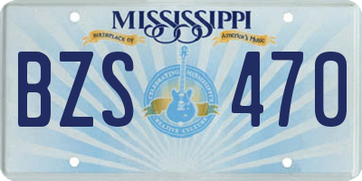 MS license plate BZS470