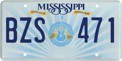 MS license plate BZS471