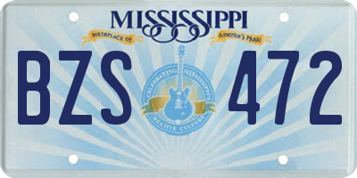 MS license plate BZS472