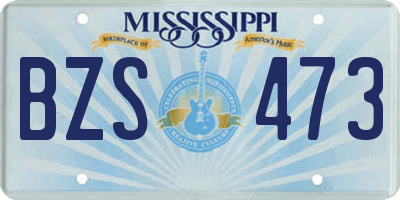 MS license plate BZS473