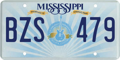 MS license plate BZS479