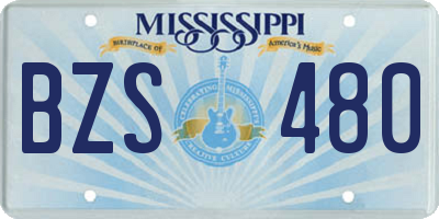 MS license plate BZS480