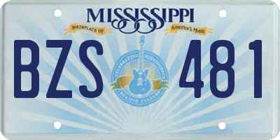 MS license plate BZS481