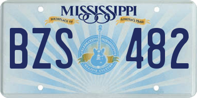 MS license plate BZS482