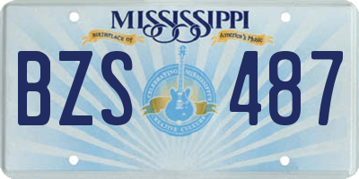 MS license plate BZS487