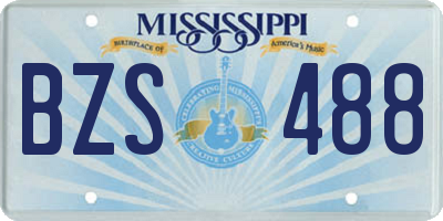 MS license plate BZS488