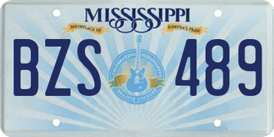MS license plate BZS489