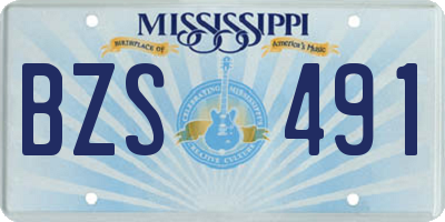 MS license plate BZS491