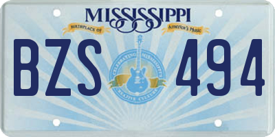 MS license plate BZS494