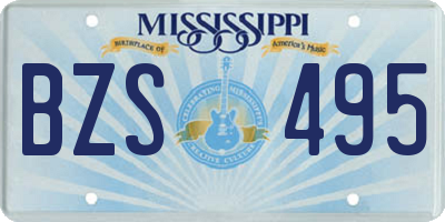 MS license plate BZS495