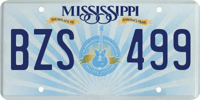 MS license plate BZS499
