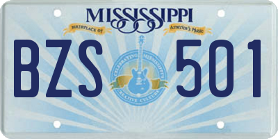 MS license plate BZS501