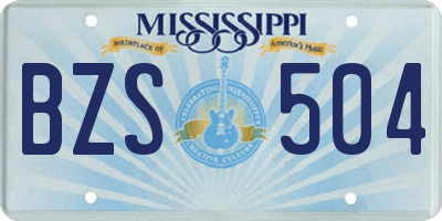 MS license plate BZS504