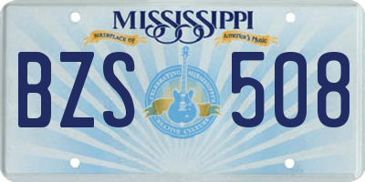 MS license plate BZS508