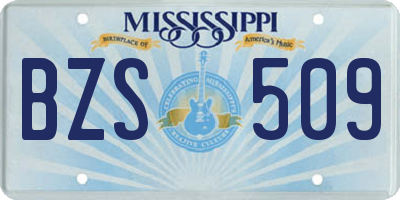 MS license plate BZS509