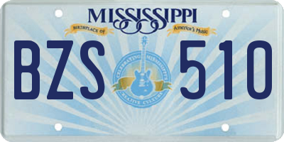 MS license plate BZS510