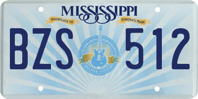 MS license plate BZS512