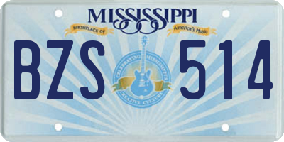 MS license plate BZS514