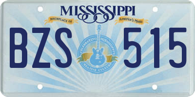 MS license plate BZS515