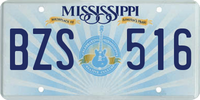 MS license plate BZS516