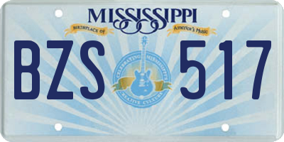 MS license plate BZS517