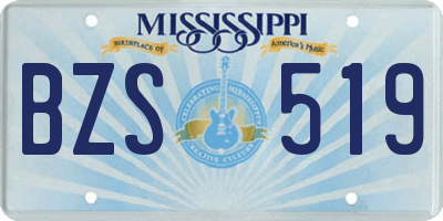 MS license plate BZS519