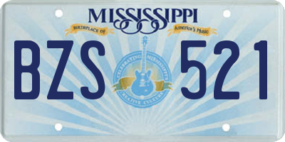 MS license plate BZS521