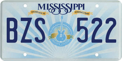 MS license plate BZS522