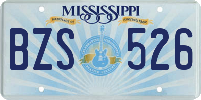 MS license plate BZS526