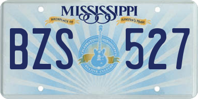 MS license plate BZS527