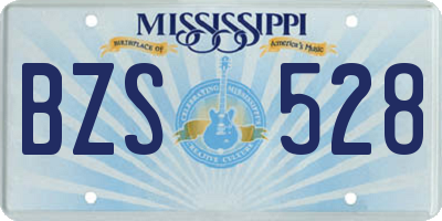MS license plate BZS528