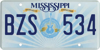 MS license plate BZS534