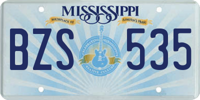 MS license plate BZS535