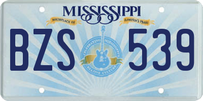 MS license plate BZS539