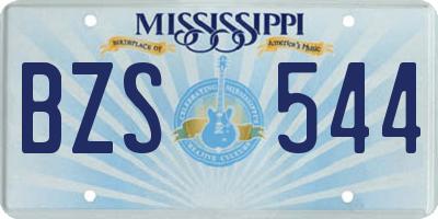 MS license plate BZS544